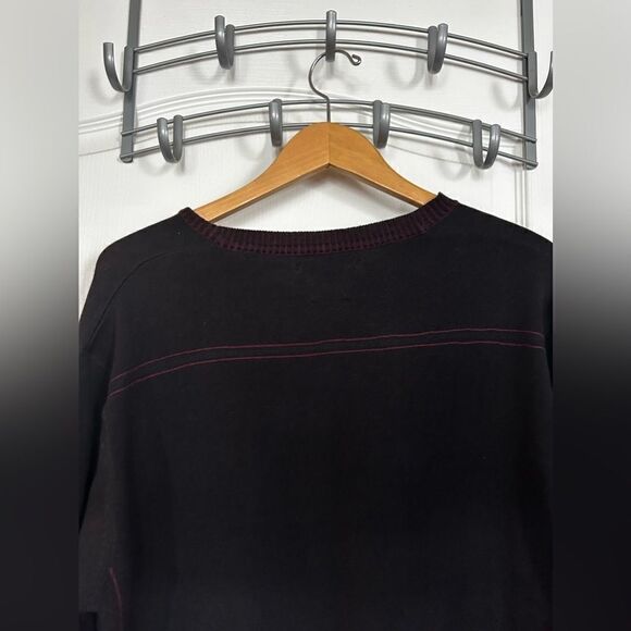Buckle black Sweater V-neck Men’s Large athletic fit NWT black burgundy preppy - Picture 4 of 15